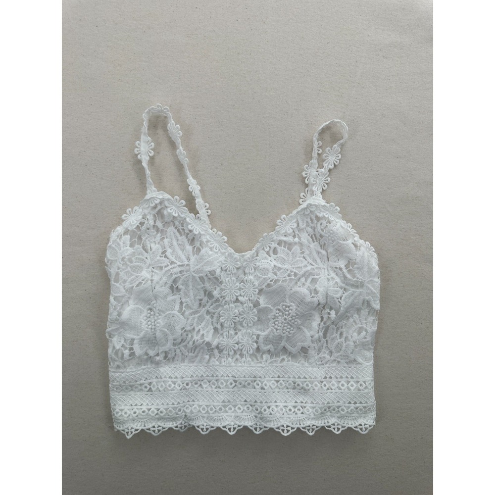 Cropped Lace Bralette Top Womens Size M Feminine Fairy Boho Cottagecore Coquette
